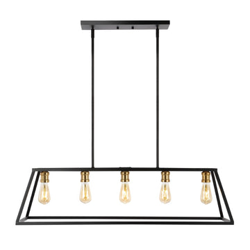 Floyd 38" Adjustable Iron Farmhouse Vintage LED Dimmable Pendant